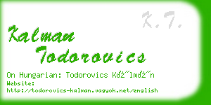 kalman todorovics business card